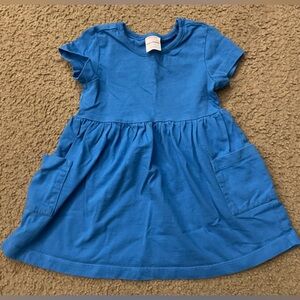 Hanna Andersson- Bright Basics Pocket Dress, blue, 2T, gently used.